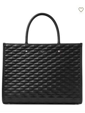 Jimmy Choo Black Geometric Quilted Tote
